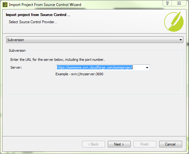 Import Project window in Flare